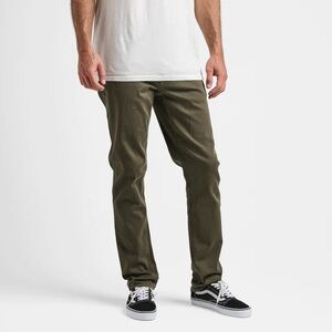 Roark HWY 133 Slim Straight Broken Twill Jeans, Military Green, 30W x 34L